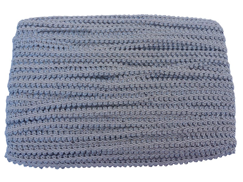 MONIDOOR 3/8 Inch Gimp Braid Trim 50 Yards for Upholstery Costume DIY Crafts (1315 Silver White) - Image 1